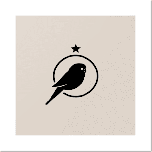 Budgie. Design for bird fans and lovers in black ink. Posters and Art